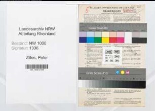 Entnazifizierung Peter Zilles, geb. 08.01.1906 (Kaufmann)