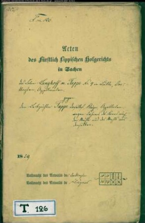 Langhof modo Tappe Nr. 9 zu Lütte gegen Tappe, Leibzüchter Nr. 9 zu Lütte - Kornfahren zur Mühle; Mehl