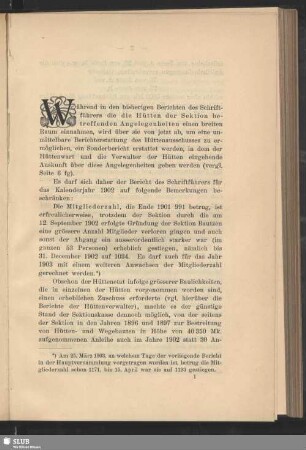 [I. Bericht des Schriftführers]