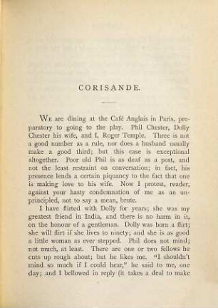 Corisande : and other tales