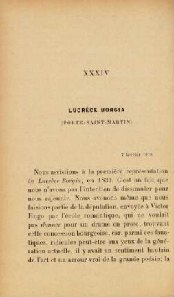 XXXIV Lucrèce Borgia. (Porte-Saint-Martin)