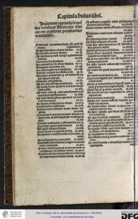 Incipiunt capitula sequentis videlicet Rethorice divine de oratione peculiariter tractantis.