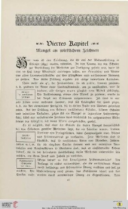 Viertes Kapitel: Mangel an wirklichem Zeichnen