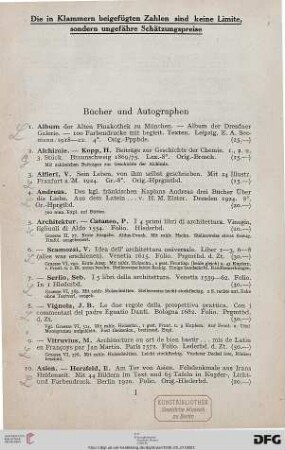 Bücher und Autographen (Nr. 1-401)