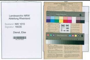 Entnazifizierung Else Dienst , geb. 01.04.1914 (Kontoristin)