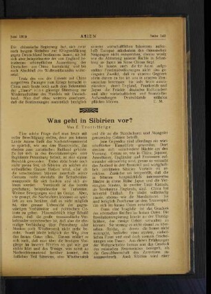 Was geht in Sibirien vor?