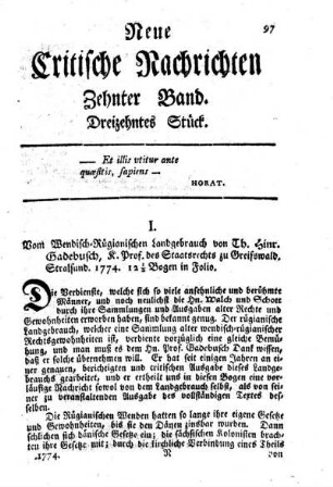 Dreizehntes Stück.