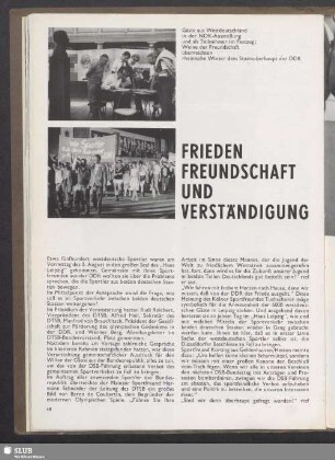 Frieden Freundschaft Und Verständigung