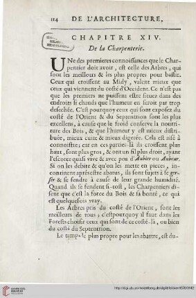 Chapitre XIV: De la Charpenterie