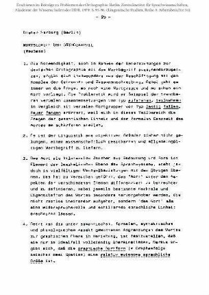 Wortbegriff und Orthographie (Resümee)