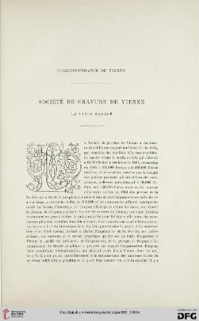 2. Pér. 31.1885: Société de gravure de Vienne - La vente Makart : correspondance de Vienne