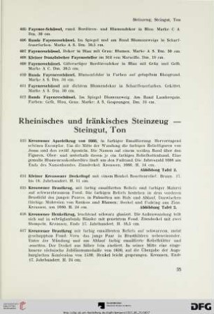 Rheinisches und fränkisches Steinzeug – Steingut, Ton (Nr. 413-463)