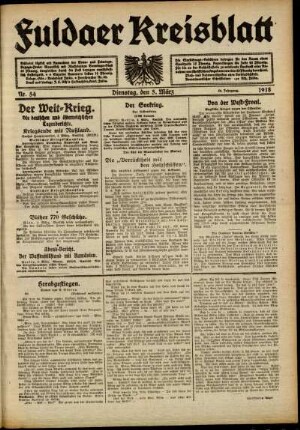Ausgabe vom Dienstag, den 05. März 1918.