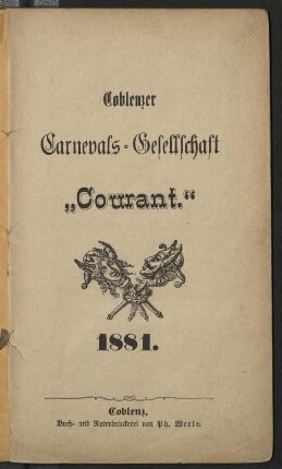 Coblenzer Carnevals-Gesellschaft "Courant" 1881