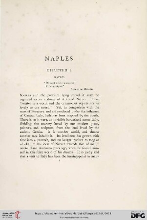Chapter I: Naples