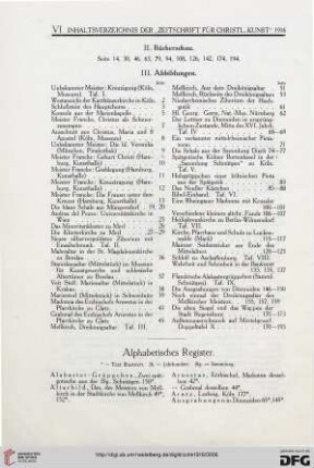 Alphabetisches Register