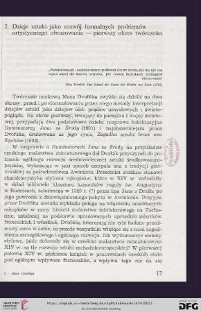 2. Dzieje sztuki jako rozwój formalnych problemów artystycznego obrazowania - pierwszy okres twórczości