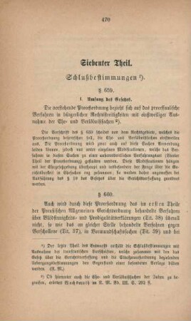 Siebenter Theil. Schlußbestimmungen.