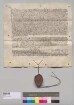 Frater Laurentius de Seins, General des Hospitals S. Spirito in Sassia (Sax(on)ia de Vrbe) und Kommissar für das Deutsche Reich etc., sowie Hylarion de Seins, Preceptor der Bruderschaft, bestätigen auch im Namen der restlichen Generäle die Aufnahme von Abt Franziskus, Prior Heinrich und den Mitbrüdern in Kloster Seeon in die Bruderschaft. Laurentius de Seins bestätigt gleichzeitig unter Einschluss der Ablassformel die dem Kloster von verschiedenen Päpste gewährten Ablässe. S: Laurentius de Senis