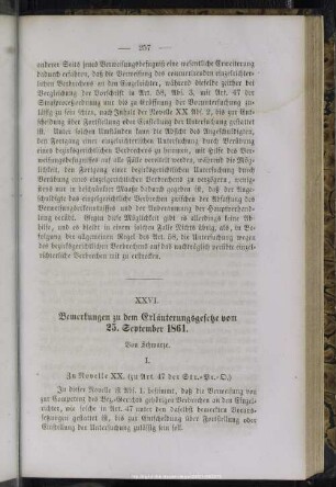 XXVI. Bemerkungen zu dem erläuterung vom 25. September 1861