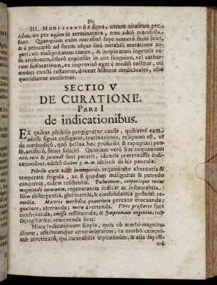 Sectio V. De Curatione.
