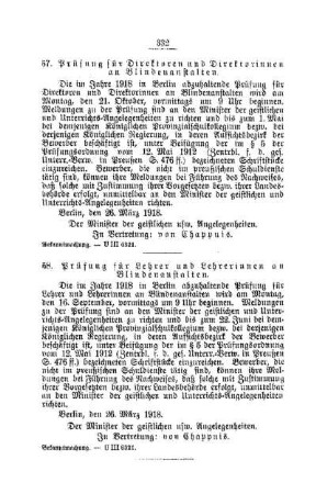 Prüfung für Lehrer und Lehrerinnen an Blindenanstalten : [D. Taubstummen- und Blindenanstalten]