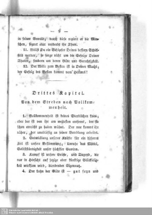 Drittes Kapitel. Von dem Streben nach Vollkommenheit