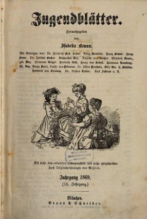 Jugendblätter. 1869 = Jg. 15