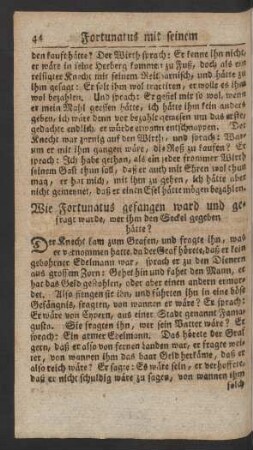 Wie Fortunatus gefangen ward ...