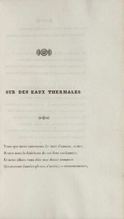 Sur Des Eaux Thermales. (unvollständig)