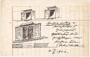 Hauberrisser, Georg von; u. a. Deutschland; Italien; Österreich; Skizzen - Fensterreihe (Teilgrundriss, Perspektive)