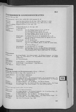 Fachbereich Geowissenschaften