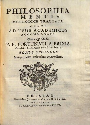 Philosophia mentis : methodice tractata atque ad usus academicos accommodata, 2