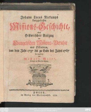 [Forts.]: Von dem Jahr 1737 bis zu Ende des Jahrs 1767
