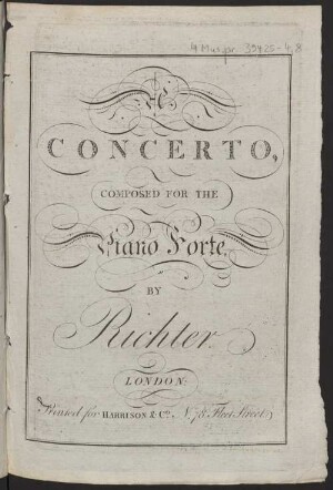 A CONCERTO, COMPOSED FOR THE Piano Forte, BY Richter