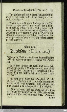 Von dem Durchfalle (Diarrhoea.)