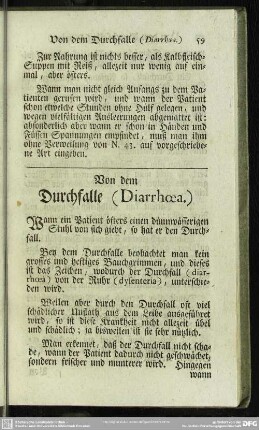 Von dem Durchfalle (Diarrhoea.)