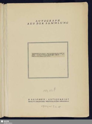 Nr. 83fa-fb. Quandt, Johann Gottlob von