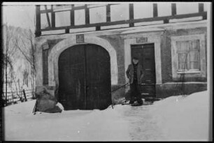 Wilsdruff-Grund. Hintere Mühle oder Obermühle, Durchfahrt und Eingang, Repro