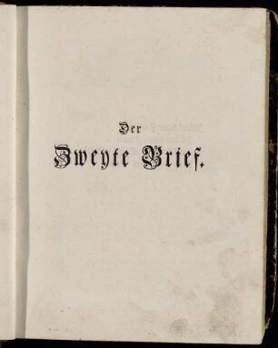 Der Zweyte Brief.