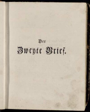 Der Zweyte Brief.