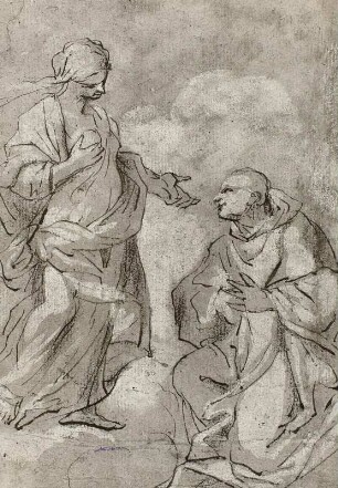 Bernhard von Clairvaux vor Maria kniend