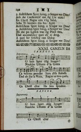 XXXI. Canzun Da Tschunqueismas