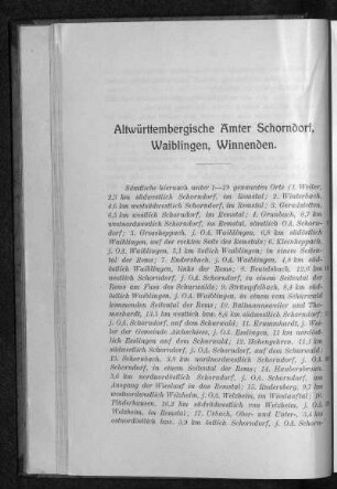 Altwürttembergische Ämter Schorndorf, Waiblingen, Winnenden