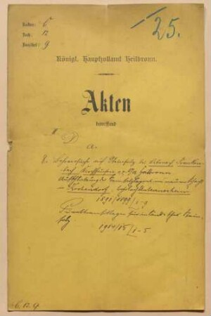Bohrversuche auf Steinsalz bei Biberach, Frankenbach, Kirchhausen (alle OA Heilbronn), Aufschliessung des neuen Schachts in Kochendorf, Bohrloch Untereisesheim