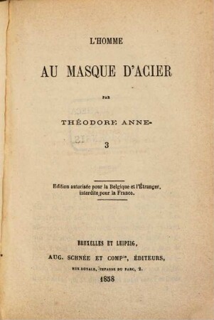 L'homme au masque d'acier, 3