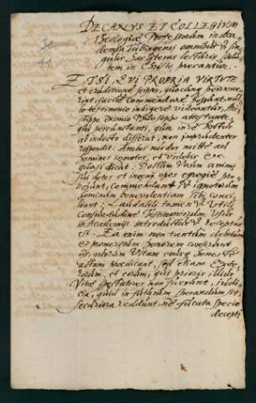 Testimonium der theol. Fakultät für Melchior Beurlin aus Öttingen.