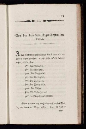 Von den besondern Eigenschaften der Körper.
