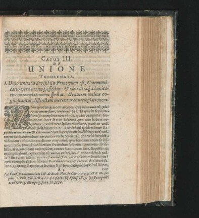 Caput III. De Unione Theoremata.