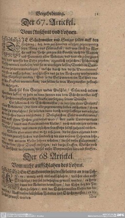 Der 68. Artickel. Vom nicht auffschlahen des Lohns.